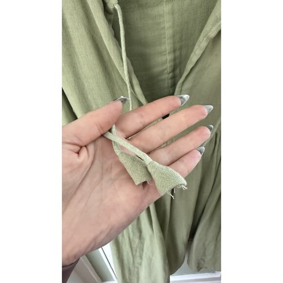 Daughters of India Women's Kyra Mini Dress Jade Size Medium Solid Gauze - Picture 6 of 10